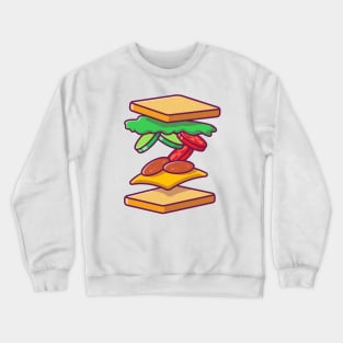 Flying Sandwich Ingredient Crewneck Sweatshirt